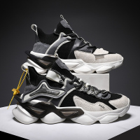 高帮袜口潮流男鞋增高跑步鞋男新款秋冬季韩版百搭厚底休闲运动鞋