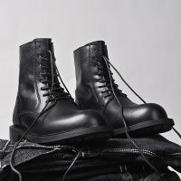 高帮八孔黑武士马丁靴男潮新款秋冬季中邦英伦风潮流机车黑色皮靴