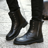 秋季马丁靴男靴子高帮英伦风皮靴沙漠短靴复古男士韩版工装靴