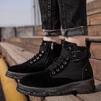 高帮皮靴工装鞋子男鞋冬季马丁靴男秋季靴子中帮男靴雪地潮鞋