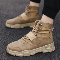 雪地中帮工装沙漠靴英伦风秋冬季高帮男鞋短靴潮马丁靴男靴子