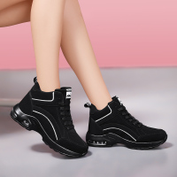 高帮鞋女秋冬季防滑防水中帮妈妈运动鞋软底女士旅游鞋老北京布鞋