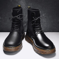 马丁靴男高帮ins潮秋冬季2021新款英伦风荔枝纹八孔百搭真皮男靴