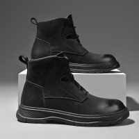 高帮欧美范黑武士马丁靴男新款秋冬季英伦风潮流百搭休闲黑色皮靴
