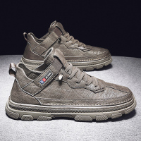 男鞋工装低帮懒人马丁靴男2021新款秋冬季英伦风潮鞋男士休闲皮鞋