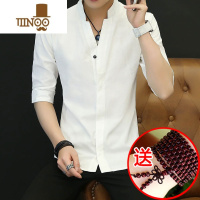 YANXU中国风t恤男男装男士短袖棉服夏季中袖上衣衬衫套装夏装一套