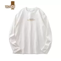 YANXU美式复古320G长袖T恤男高端潮牌印花打底衫圆领卫衣