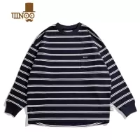 YANXU日系潮牌春款T恤男生CityBoy条纹廓形长袖男复古宽松休闲时尚百搭
