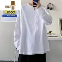 YANXU纯色长袖t恤男生潮牌春季韩版宽松百搭潮流ins情侣款打底衫上衣服