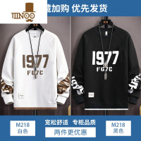 YANXU长袖t恤男新款宽松套头内搭打底衫青少年字母印花圆领卫衣