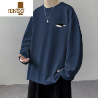 YANXU美式长袖t恤男生百搭潮流ins港风休闲上衣宽松内搭打底衫