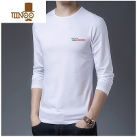 YANXU秋装大码男士印花长袖t恤2023新款圆领秋衣男装中青年宽松打底衫上衣T
