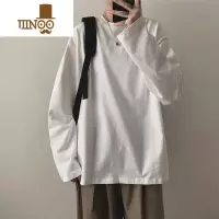 YANXU长袖t恤男潮牌ins休闲宽松情侣上衣港风潮流百搭打底衫