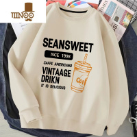 YANXU简约宽松圆领卫衣男长袖内搭打底衫ins潮流套头情侣T恤上衣