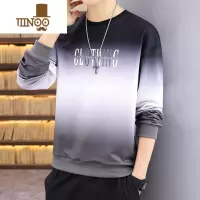 YANXU长袖t恤男士潮牌2023新款装薄款外套宽松上衣潮流渐变卫衣男