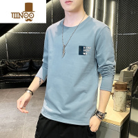 YANXU男士t恤长袖 薄款春装上衣外穿秋衣男 款内搭潮牌打底衫