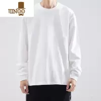 YANXU2023款长袖T恤男宽松圆领卫衣男生白色打底衫