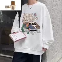 YANXU设计感vintage潮牌宽松长袖圆领卫衣男美式无帽打底衫t