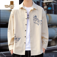 YANXU潮牌长袖衬衫男士潮流初中高中学生衬衣青少年百搭宽松外套
