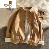 YANXU灯芯绒衬衫男长袖新款韩版感学生休闲外套帅气加绒衬衣