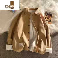 YANXU灯芯绒衬衫男长袖新款韩版感学生休闲外套帅气加绒衬衣