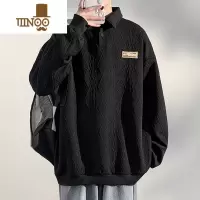 YANXU长袖Polo衫卫衣男潮牌美式翻领情侣宽松大码夏季短袖上衣
