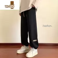 YANXU美式复古华夫格裤子男士款束脚卫裤宽松休闲长裤