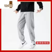 YANXU裤子男潮牌宽松灰色运动裤男休闲束脚卫裤男士裤子秋季薄款