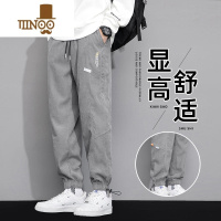 YANXU休闲裤男士夏季2023新款束脚运动工装潮牌青少年九分长裤子款