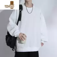 YANXU320g假美式卫衣男士秋季潮牌宽松纯色长袖t恤打底衫外套
