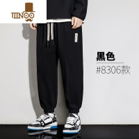 YANXU男款裤子2023新款束脚运动裤男士潮牌宽松美式高街休闲长卫裤