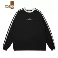 YANXUROUTE66秋季美式复古运动情侣装圆领长袖T恤潮流男女插肩潮牌卫衣