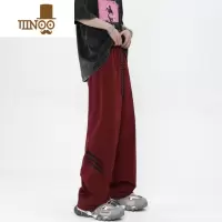 YANXU冰丝裤子男夏季薄款宽松直筒条纹设计抽绳速干裤美式运动休闲长裤