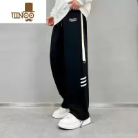 YANXU裤子男士2023新款阔腿休闲长裤青少年美式直筒运动裤
