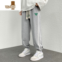 YANXU裤子男高街vibe风运动卫裤宽松潮牌两条杠束脚休闲裤长裤