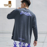 YANXUbreakice破冰美式篮球长袖男幻影印花宽松运动t恤健身速干投篮服