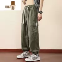 YANXU束脚工装裤男款夏季宽松大码休闲裤男生薄款长裤夏天运动裤子