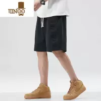 YANXU2023夏季新款运动短裤男宽松潮牌休闲篮球黑色5分裤男