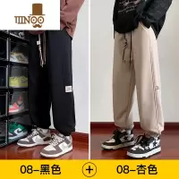 YANXU卫裤男生2023新款潮牌宽松束脚运动裤男工装休闲长裤子