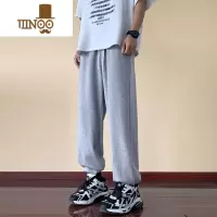 YANXU美式灰色卫裤男士oversize大码束脚运动裤宽松休闲裤子