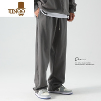 YANXU直筒运动裤男夏季薄宽松垂坠感卫裤美式阔腿大码休闲裤子