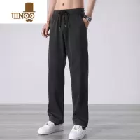 YANXU冰丝牛仔裤男士夏季薄款直筒宽松卡其色垂感阔腿休闲长裤子运动裤