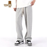 YANXU潮牌垂坠感直筒宽松运动卫裤高街拖地阔腿休闲长裤子男