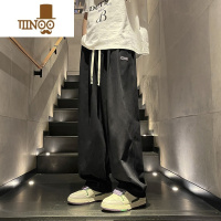 YANXU日系简约工装裤子男小众设计感ins美式复古高街潮牌宽松阔腿长裤