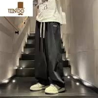 YANXU日系简约工装裤子男小众设计感ins美式复古高街潮牌宽松阔腿长裤