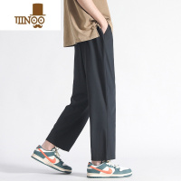 YANXU直筒裤男夏季冰丝速干裤宽松运动裤薄款男士裤子休闲裤潮流九分裤