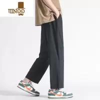 YANXU直筒裤男夏季冰丝速干裤宽松运动裤薄款男士裤子休闲裤潮流九分裤