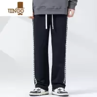 YANXUWP美式320g针织卫裤男宽松运动秋季款潮流直筒垂感阔腿裤子男