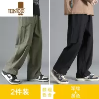 YANXU日系工装裤子男士夏季薄款宽松直筒潮牌男生阔腿休闲长裤