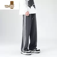 YANXU美式三条杠休闲裤男夏季潮牌宽松美式高街直筒裤百搭运动情侣长裤